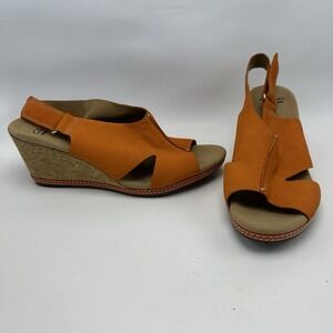 Clarks Orange Wedge Sandals